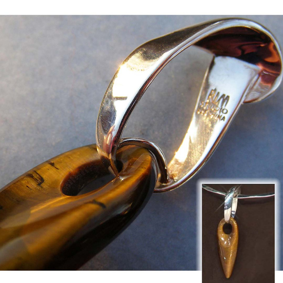 NEW RLM Studio Elongated Drop Tigers Eye Pendant - Picture 1 of 7